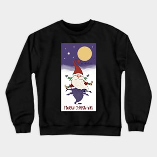 Happy Santa in the fullmoon light 2 Crewneck Sweatshirt